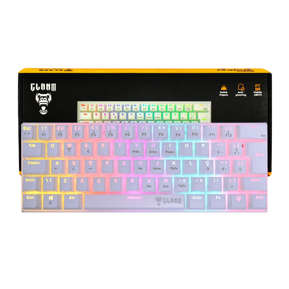 Teclado Mecânico Gamer Kalkan Drakar 65% Rainbow Switch YH Brown Preto - KLK00052