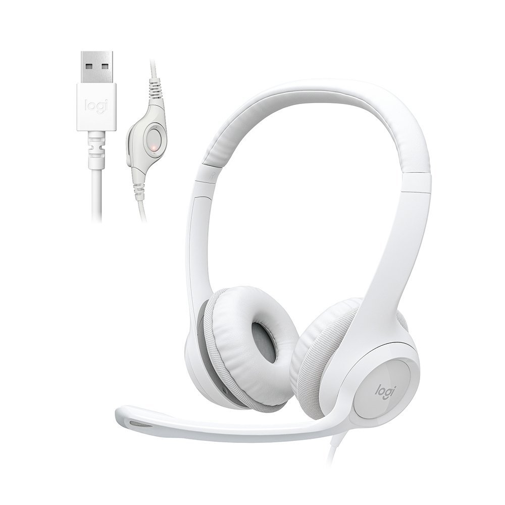 Headset Logitech H390 USB Branco - 981-001285
