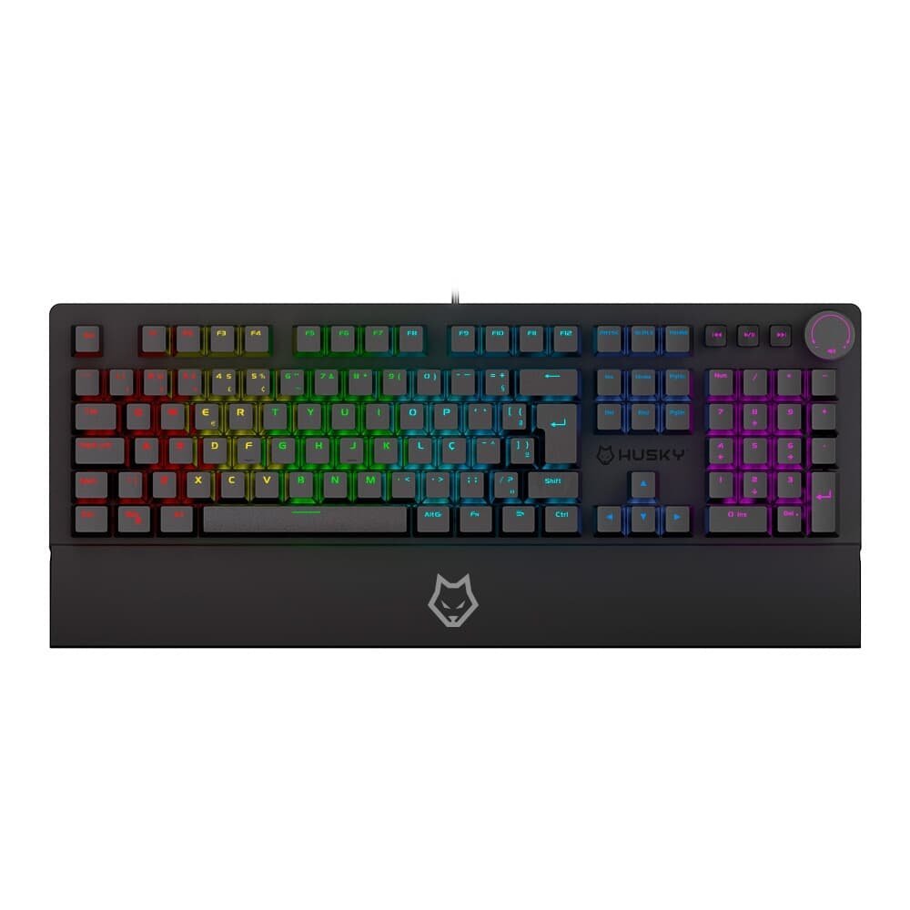 Teclado Mecânico Redragon Gamer Kumara RGB Switch Brown Preto Cinza e Amarelo - K552LGY-RGB (PT-BROWN)